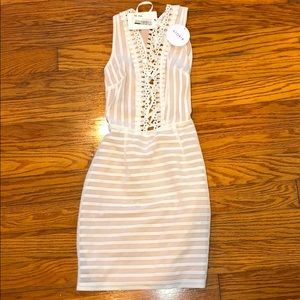 Sexy Lace Up White Dress with Cream Undertones!